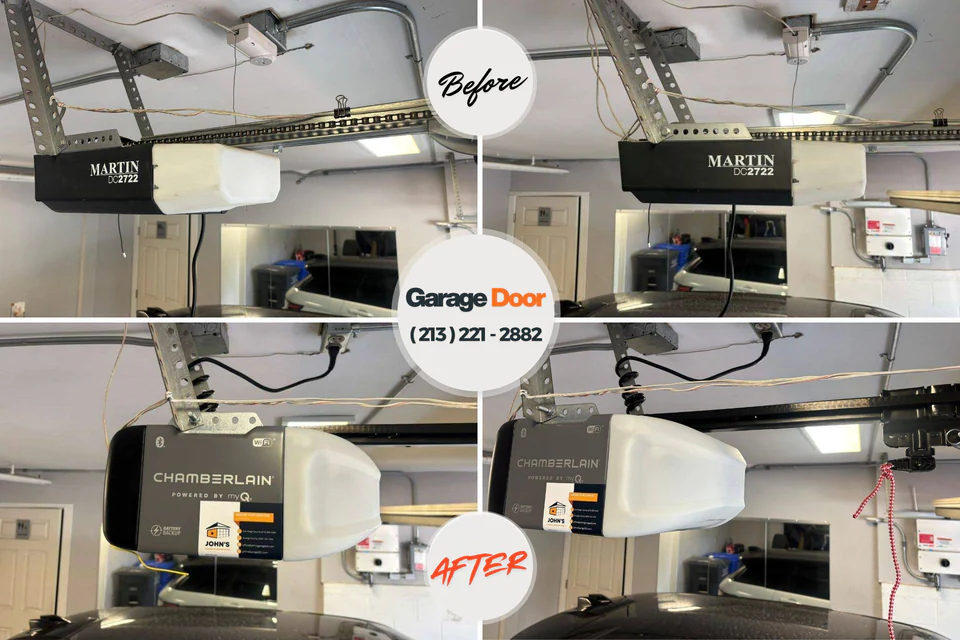 Before and after: garage door repair Cascade Locks, OR